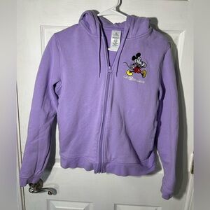 Walt Disney World Full-Zip hooded sweatshirt. Lavender. Size Small. Mickey Mouse